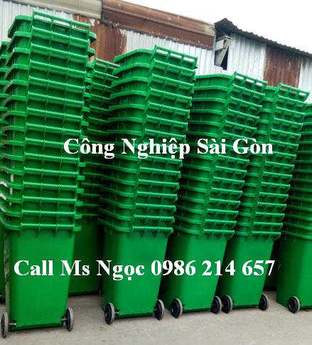 Th&ugrave;ng r&aacute;c nhựa 240 l&iacute;t